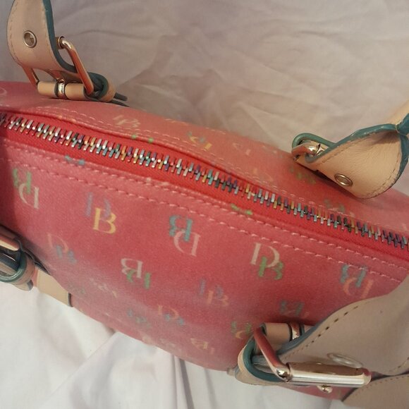 Vintage Y2K 2003 Dooney & Bourke Pink Monogram Domed Satchel Barbiecore - Picture 15 of 16